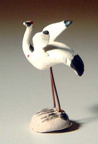 Ceramic Crane Figurine (small) - 1" Tall