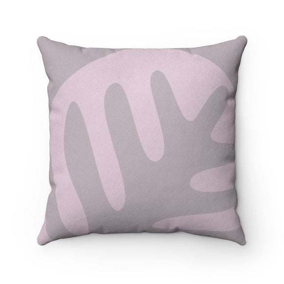 Abstract Pink Leaf Double Sided Print Faux Suede Home Decor Cushion 14