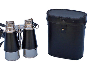 Admirals Chrome Binoculars with Leather Case 6""