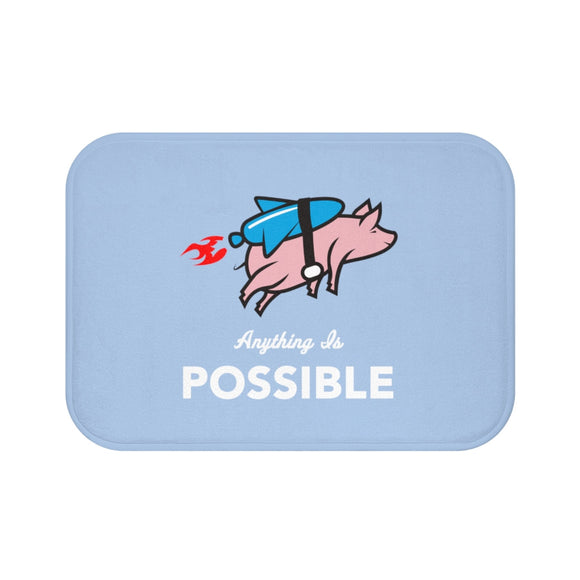 Anything is Possible Flying Pig with Rocket Bath Mat 24
