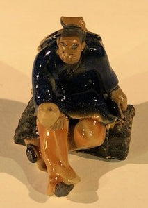 Miniature Ceramic Figurine<br><i></i>Man Holding Cup<br>2"