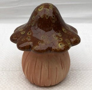 Miniature Ceramic Mushroom Figurine - 4.5"