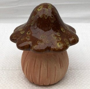 Miniature Ceramic Mushroom Figurine - 4.5