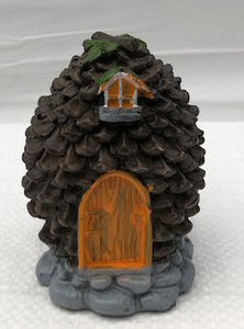 Miniature Pine Cone Hut Figurine - 4.5"