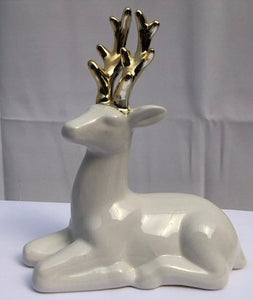 Glazed Ceramic Deer Figurine - 6.5"