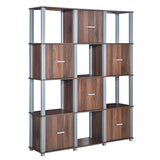 4-Tier Storage Shelf Display Bookcase with 6 Doors