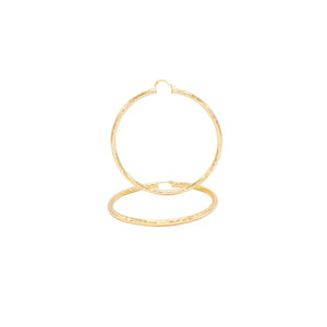 14K Gold-Filled Box Cut Hoop Women Earrings 4 mm Thick 25-80 mm - 60 mm