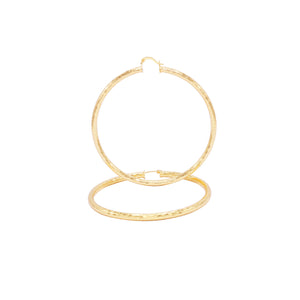 14K Gold-Filled Box Cut Hoop Women Earrings 4 mm Thick 25-80 mm - 70 mm