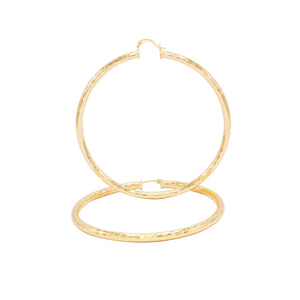 14K Gold-Filled Box Cut Hoop Women Earrings 4 mm Thick 25-80 mm - 80 mm