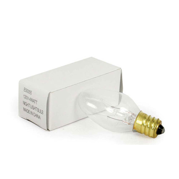 4 Watt Clear Night Light Bulb - Box of 25