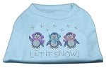 Let It Snow Penguins Rhinestone Shirt Baby Blue XXL