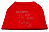 Snowman's Best Friend Rhinestone Shirt Red XXL