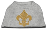 Gold Fleur De Lis Rhinestone Shirts Grey XXXL