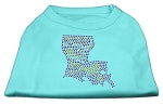 Louisiana Rhinestone Shirts Aqua XXL