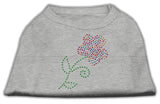 Multi-Colored Flower Rhinestone Shirt Grey XXXL