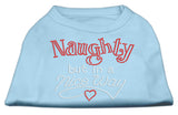 Naughty But Nice Rhinestone Shirts Baby Blue M