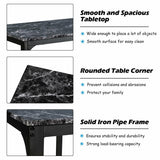 3 Pcs Counter Height Dining Set Faux Marble Table