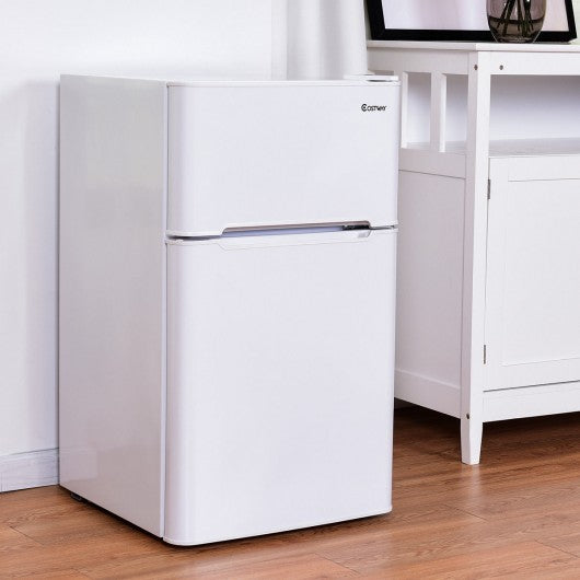3.2 cu ft. Compact Stainless Steel Refrigerator-White