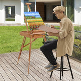 Tripod Folding French Wooden Easel with Sketch Box