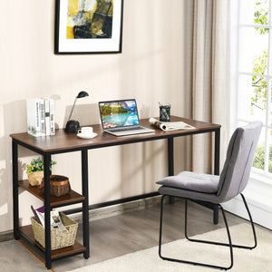 47"/55" Computer Desk Office Study Table Workstation Home with Adjustable Shelf Coffee-L