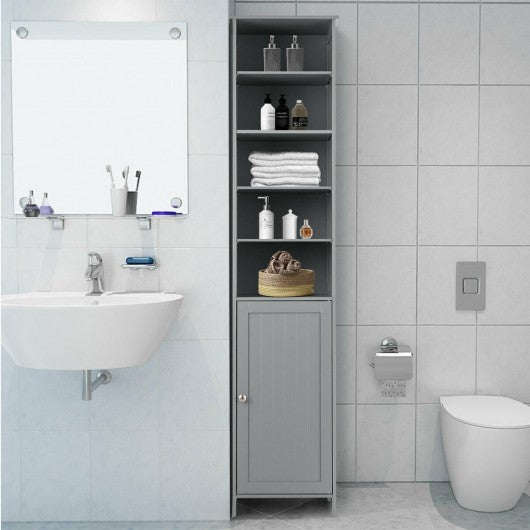 72'' Free Standing Tall Floor Bathroom Storage Cabinet-Gray