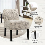 Set of 2 Armless Letter Print Single Sofa Chair