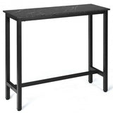 47" Pub Dining Bar Bistro Table with Marble Top-Black