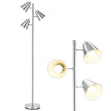 64" 3-Light LED Floor Lamp Reading Light for Living Room Bedroom-Silver