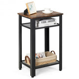 3-Tier Industrial Tall Nightstand Side End Telephone Table