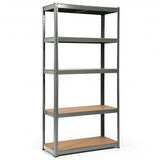 72" Storage Shelf Steel Metal 5 Levels Adjustable Shelves-Gray