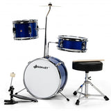 5-Piece Junior Drum Set with 5 Drums-Blue