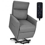 Electric Fabric Padded Power Lift Massage Chair Recliner Sofa-Gray