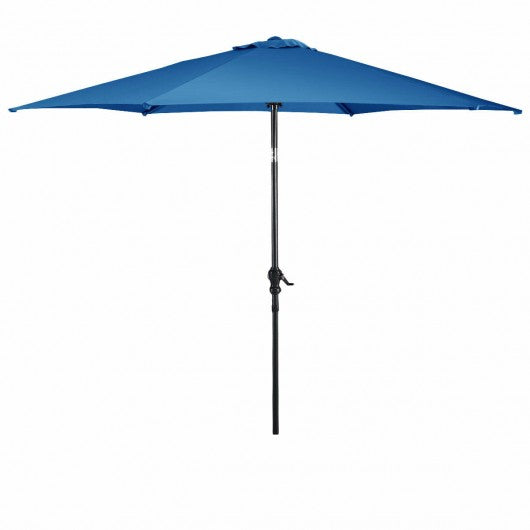 10 ft 6 Ribs Patio Umbrella with Crank without Weight Base-Blue