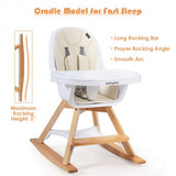 3-in-1 Convertible Wooden Baby High Chair-Beige