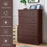 Functional Storage Organized Dresser with 5 Drawer-Brown