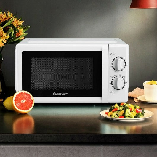 0.7 Cu. ft Retro Countertop Compact Microwave Oven-White
