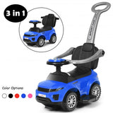 Honey Joy 3 in 1 Ride on Push Car Toddler Stroller Sliding Car with Music-Blue