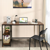 47"/55" Computer Desk Office Study Table Workstation Home with Adjustable Shelf Coffee-L