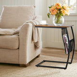 C-shaped End Side Sofa Table Vintage Accent Snack