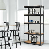 72" Storage Shelf Steel Metal 5 Levels Adjustable Shelves-Black