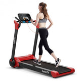 2.25 HP Electric Motorized Folding Running Treadmill Machine with LED Display-Red