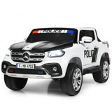 12V 2-Seater Kids Ride On Car Licensed Mercedes Benz X Class RC with Trunk-Black & White