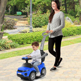 Honey Joy 3 in 1 Ride on Push Car Toddler Stroller Sliding Car with Music-Blue