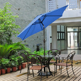 10 ft Outdoor Market Patio Table Umbrella Push Button Tilt Crank Lift-Blue