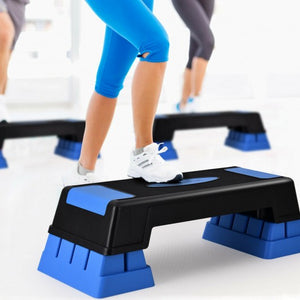 Aerobic Exercise Stepper Trainer with Adjustable Height 5"- 7"- 9"-Blue