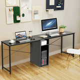 79" Multifunctional Office Desk for 2 Person with Storage-Black
