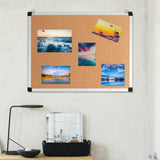 1 or 3 Pack 24" x 18" Cork Board Set with 10 Thumb Tacks-1 Pack