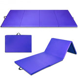 4' x 10' x 2" Folding Gymnastics Tumbling Gym Mat-Purple