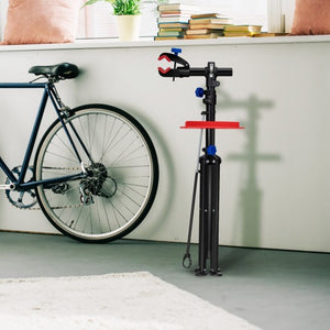 Pro Bike Adjustable 41" To 75'' Cycle Bicycle Rack Repair Stand w/ Tool Tray Red