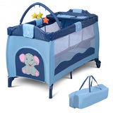 Portable Baby Crib Playpen Playard Pack Travel Infant Bassinet Bed Blue